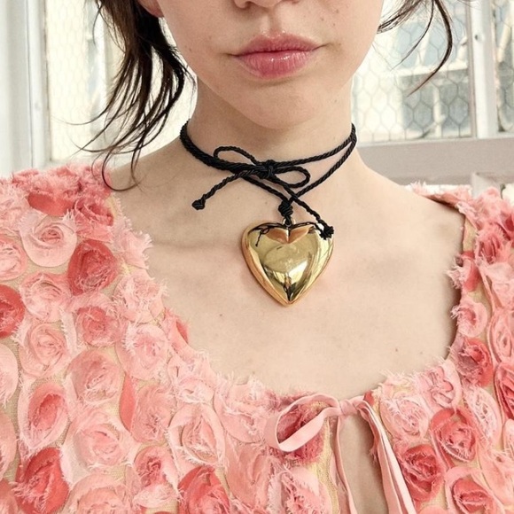Lisa Says Gah Jewelry - Lisa Says Gah Puffy Heart Necklace Gold